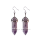 Natural Gemstone Healing Hexagonal Columns Crystal Hook Earring